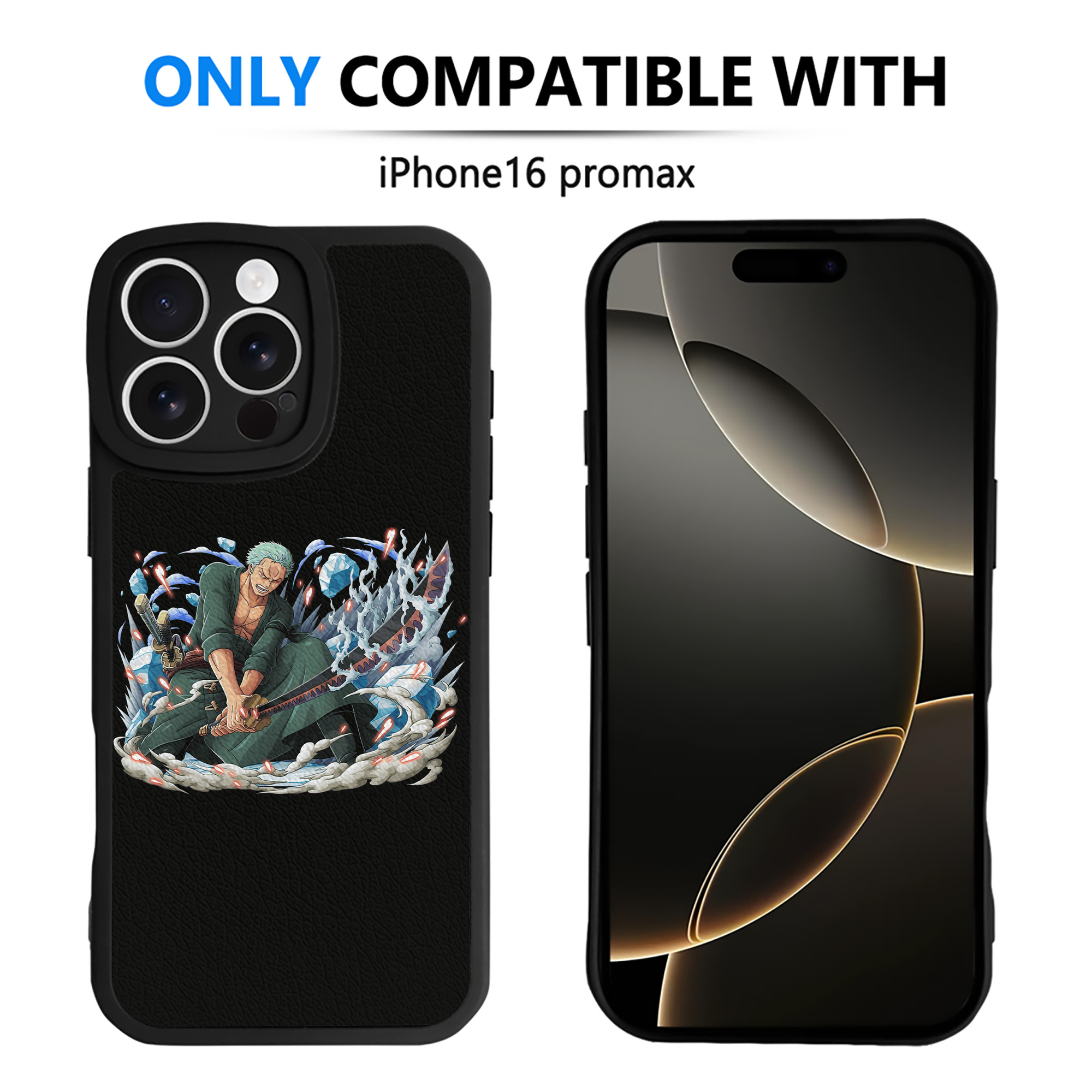 （画像用） ワンピース ロロノア・ゾロ ONE PIECE Roronoa Zoro 【iPhone 16シリーズ対応】シリコンスマホケース（レザー調） 材質：シリコン